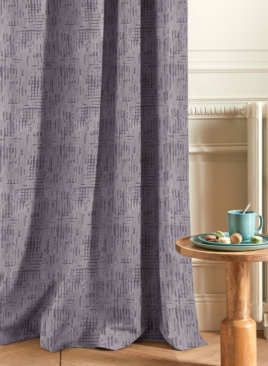 Elsa Textured Room Darkening Curtains | Modern Aesthetic | Gray | Set of 2 | Fully Customizable