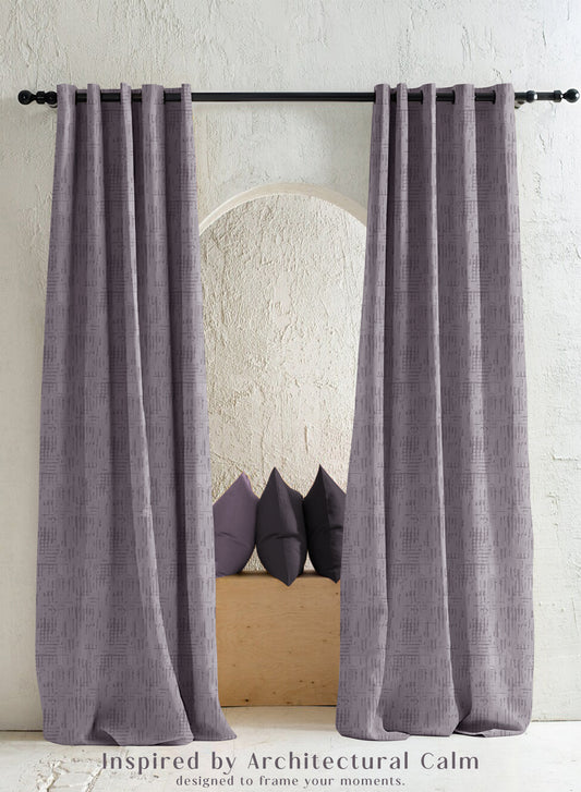 Elsa Textured Room Darkening Curtains | Modern Aesthetic | Gray | Set of 2 | Fully Customizable