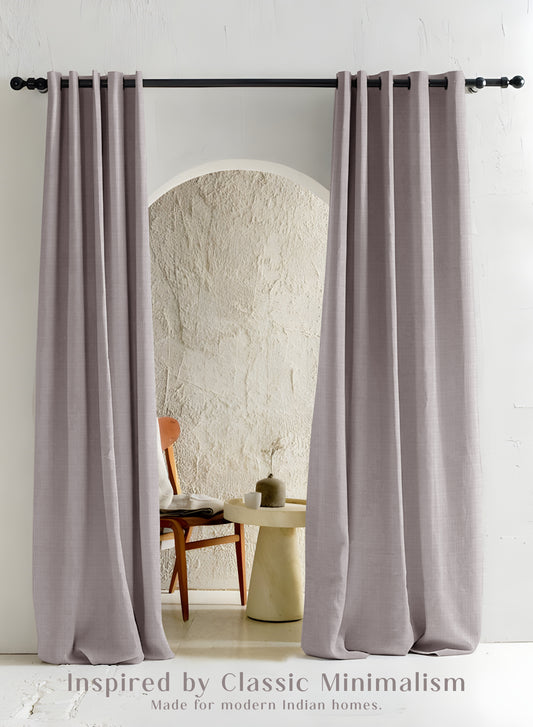 Cocoon Minimal Texture Room Darkening Curtains | Modern Aesthetic | Gray | Set of 2 | Fully Customizable