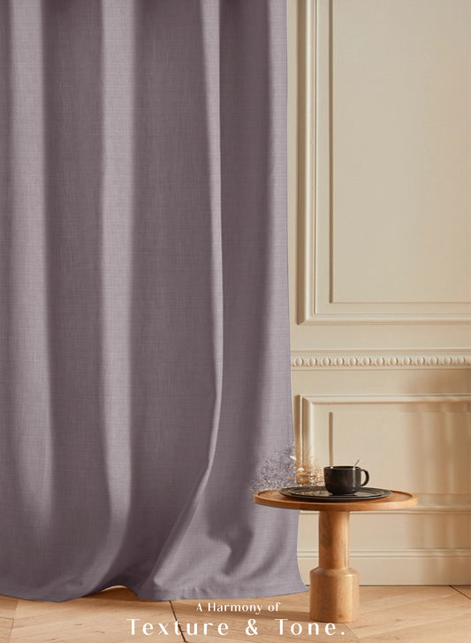 Cocoon Minimal Texture Room Darkening Curtains | Modern Aesthetic | Warm Gray | Set of 2 | Fully Customizable