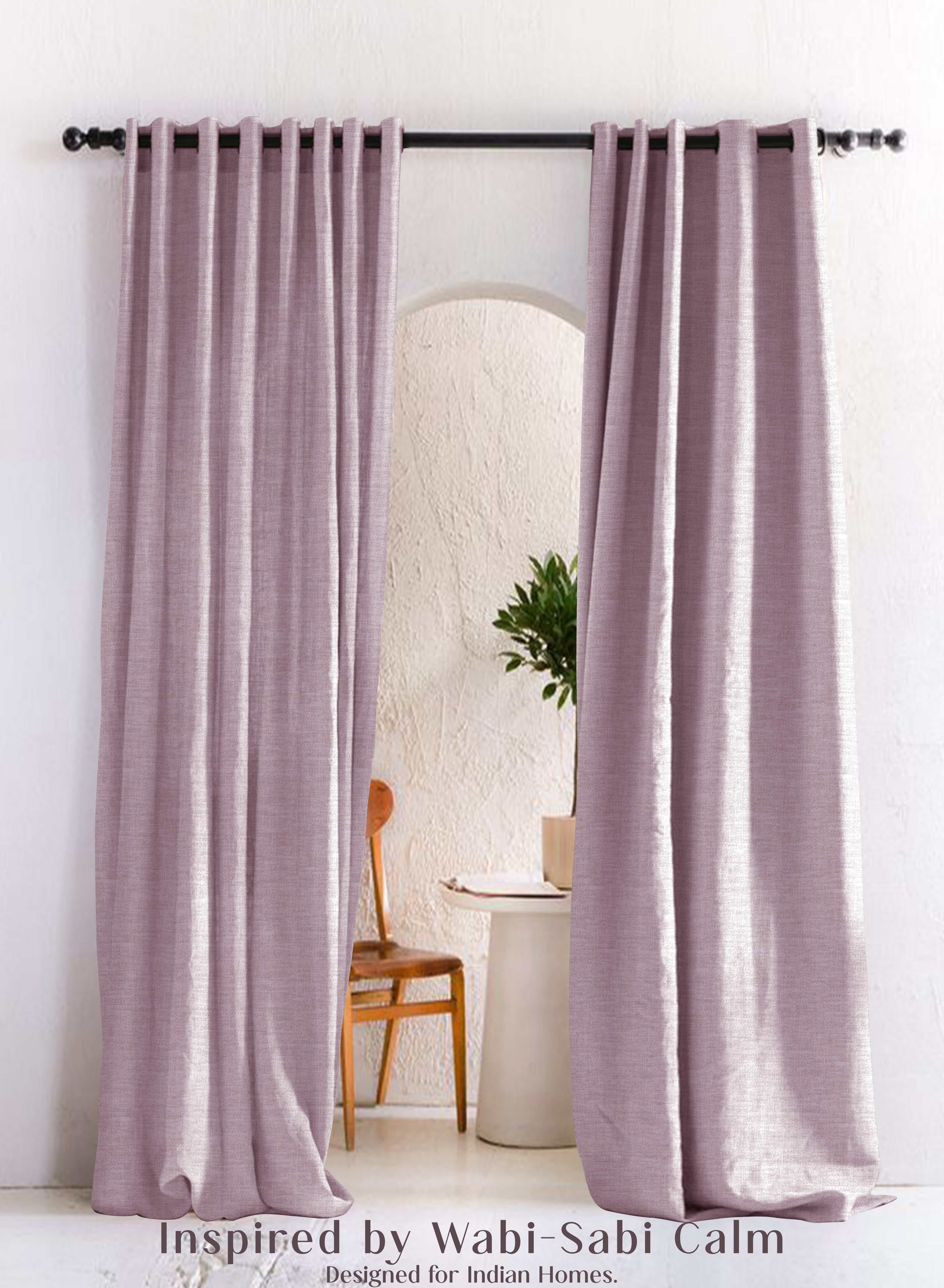 Amore Plain Cotton Blackout Curtains | Modern Elegance & Total Light Block | Deep Blush | Set of 2 | Fully Customizable