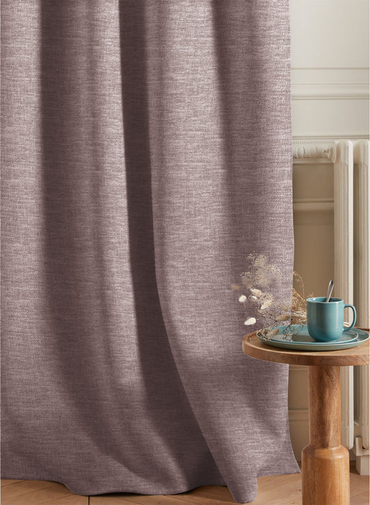 Amore Plain Cotton Room Darkening Curtains | Modern Elegance | Ash Brown | Set of 2 | Fully Customizable