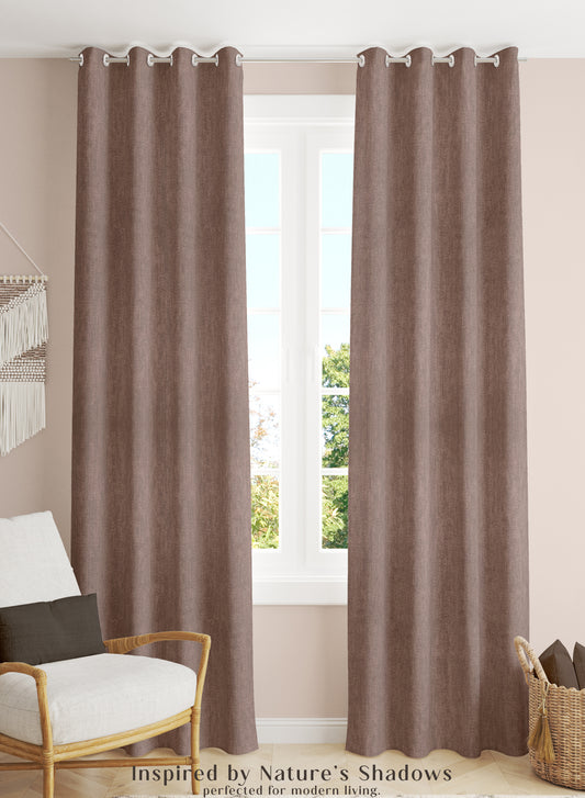 Arezzo Plain Blackout Curtains | Soft Heavy Fabric & Total Light Block | Hemp | Set of 2 | Fully Customizable