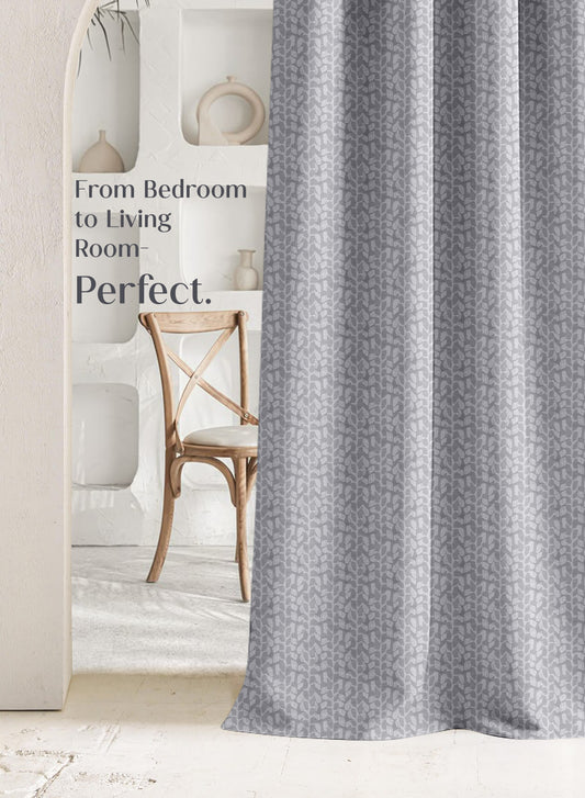Eudora Jacquard Room Darkening Curtains | Pebble Jacquard Weave | Feather Gray | Set of 2 | Fully Customizable