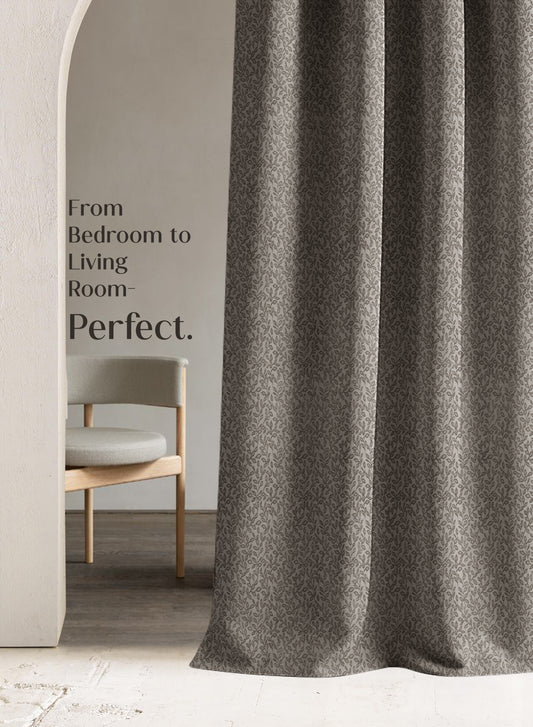 Eudora Jacquard Room Darkening Curtains | European Jacquard Weave | Café Dusk | Set of 2 | Fully Customizable