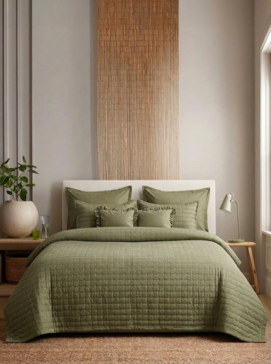 Home Crayons CloudTouch™ 8-Piece AC Bedding Set | Complete Bedroom Upgrade in One Set | Olive Grove