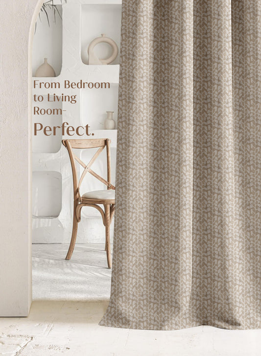 Eudora Jacquard Room Darkening Curtains | Pebble Jacquard Weave | Tan | Set of 2 | Fully Customizable