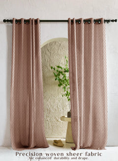 Elsa Textured Sheer Curtains | Modern Aesthetic & Soft Light Filter | Caramel Brown | Set of 2 | Fully Customizable
