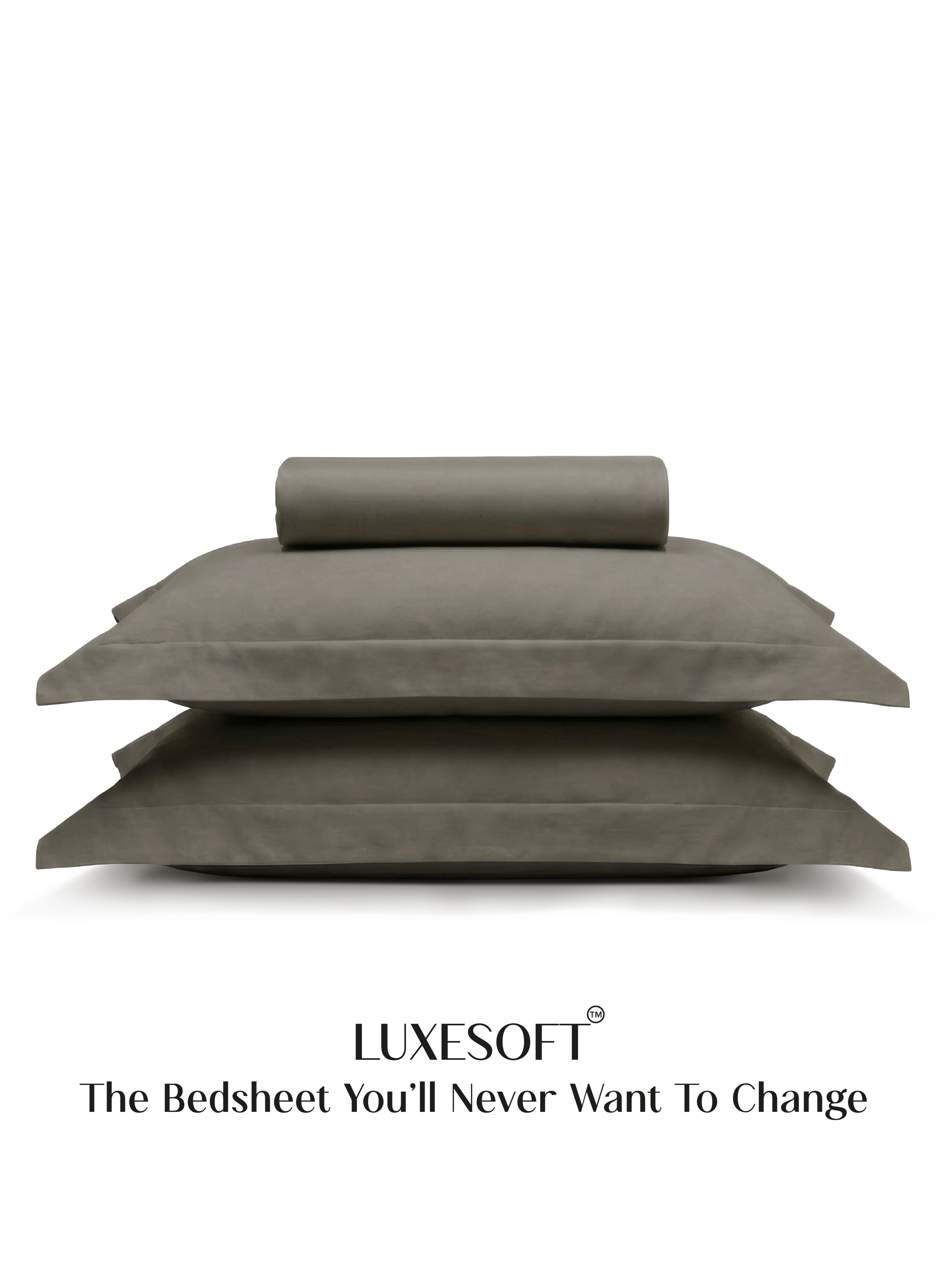 LuxeSoft™ Double Bedsheet Set | Smoked Coffee