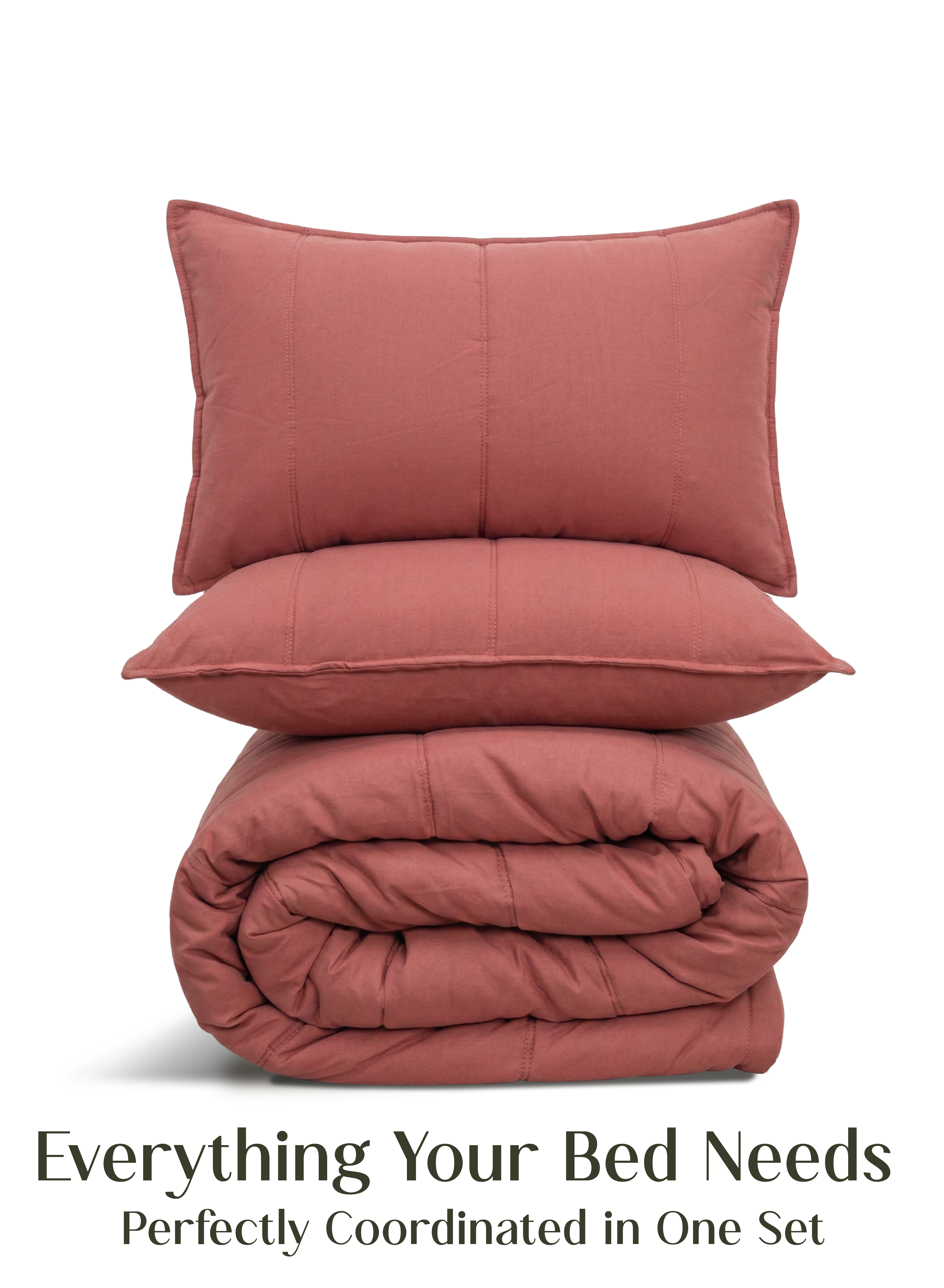 Cocoon 8-Piece AC Bedding Set | Terracotta