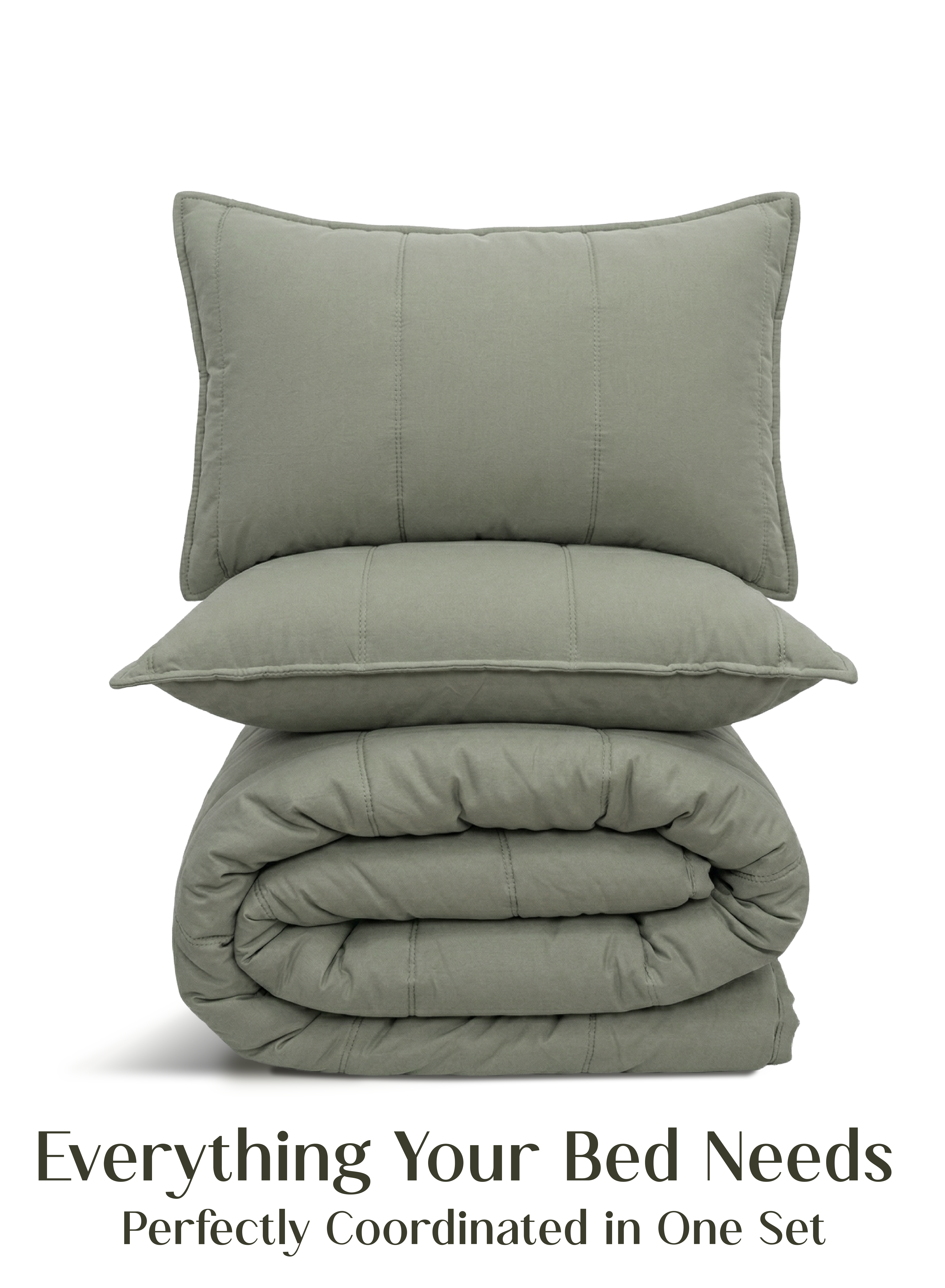 Cocoon 8-Piece AC Bedding Set | Olive Mist