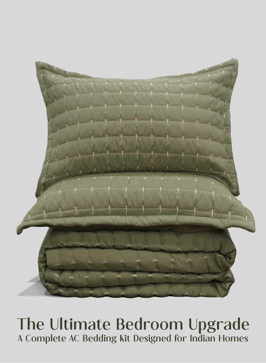 Home Crayons CloudTouch™ 8-Piece AC Bedding Set | Complete Bedroom Upgrade in One Set | Olive Grove