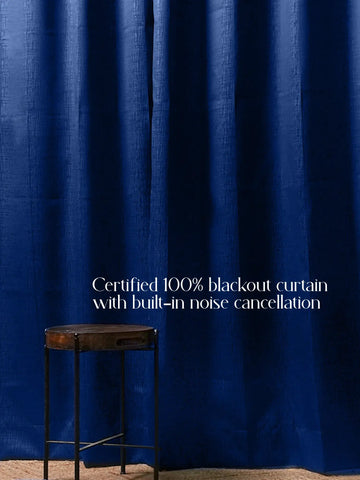 Pure Minimal Elegance 100% Blackout Curtains-Navy Blue