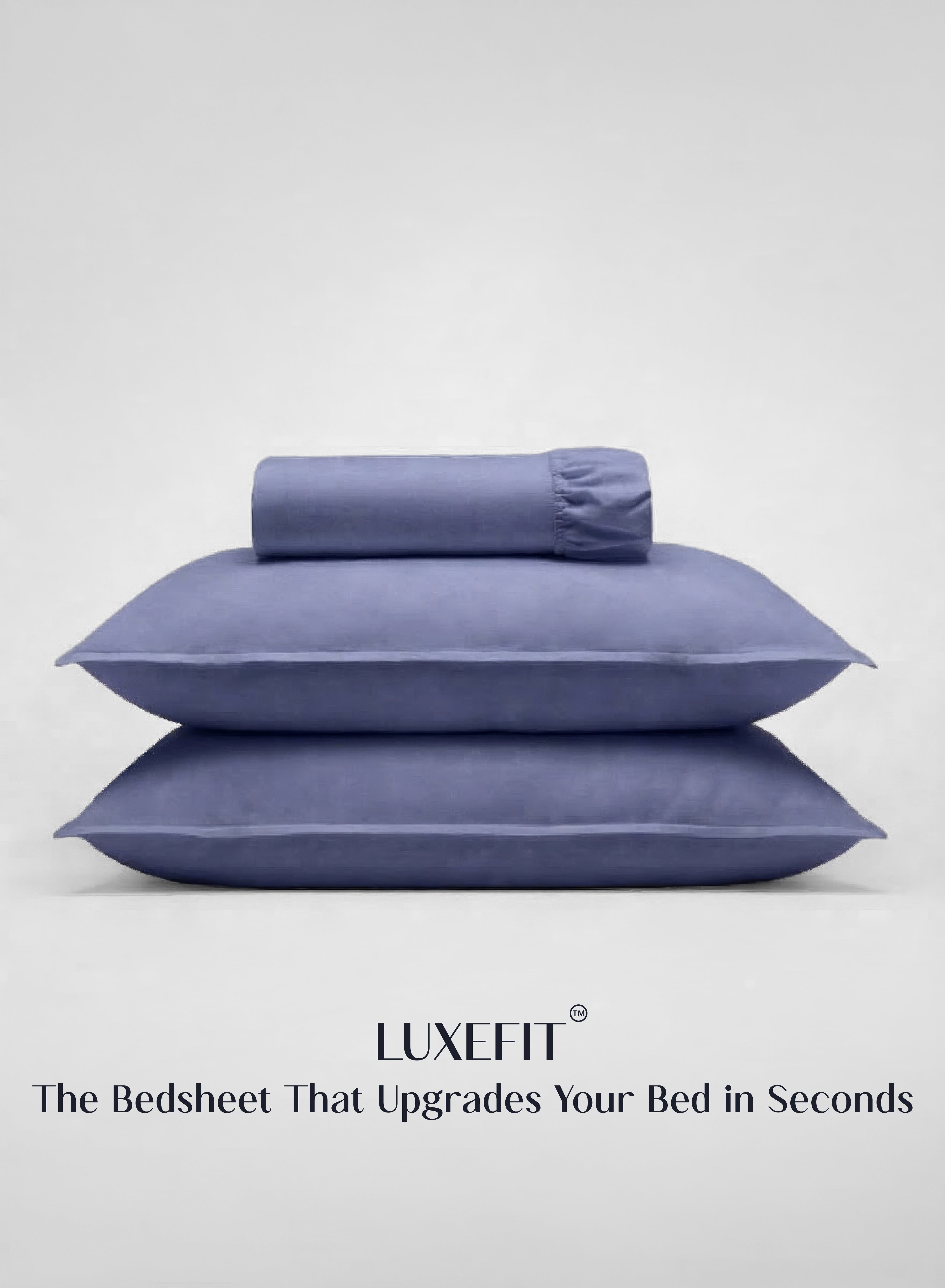 LuxeFit™ Fitted Bedsheet Set | Perfect Fit for Queen & King Mattresses | Persian Indigo