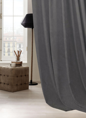 Meraki Velvet Curtain | Gray
