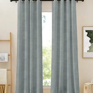 Elora Textured Blackout Curtains | Minimal Design & Total Light Block | Sea Green | Set of 2 | Fully Customizable