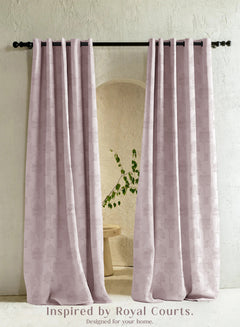 Bern Jacquard Blackout Curtains | Scenic Tree Pattern & Total Light Block | Deep Blush | Set of 2 | Fully Customizable
