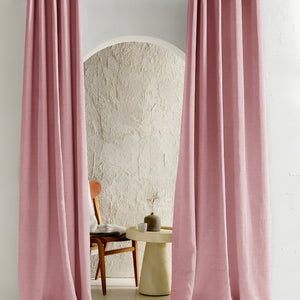 Cocoon Minimal Texture Room Darkening Curtains | Modern Aesthetic | Deep Blush | Set of 2 | Fully Customizable