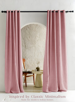 Cocoon Minimal Texture Blackout Curtains | Modern Aesthetic & Total Light Block | Deep Blush | Set of 2 | Fully Customizable
