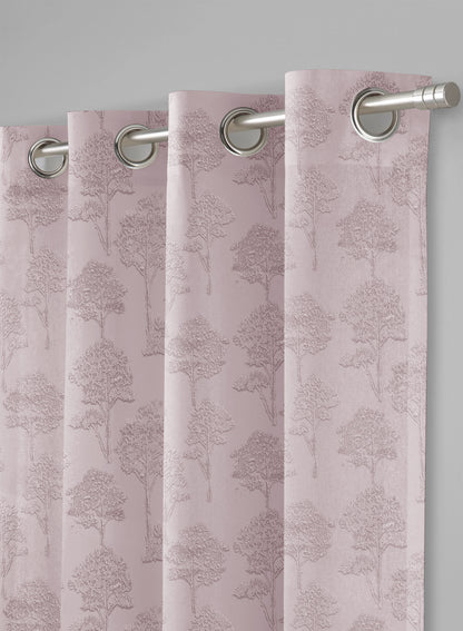 Bern Jacquard Room Darkening Curtains | Deep Blush | Set of 2 (Pattern 1)