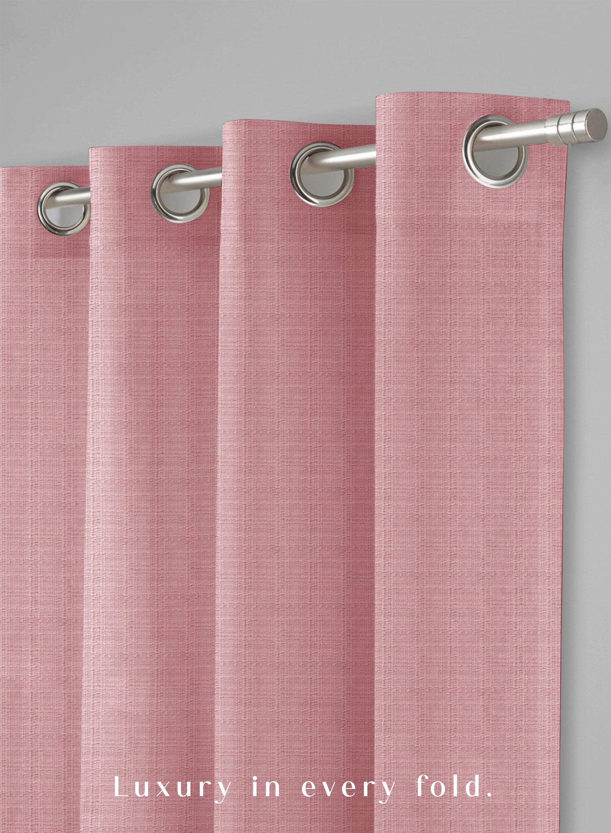 Cocoon Minimal Texture Room Darkening Curtains | Modern Aesthetic | Deep Blush | Set of 2 | Fully Customizable