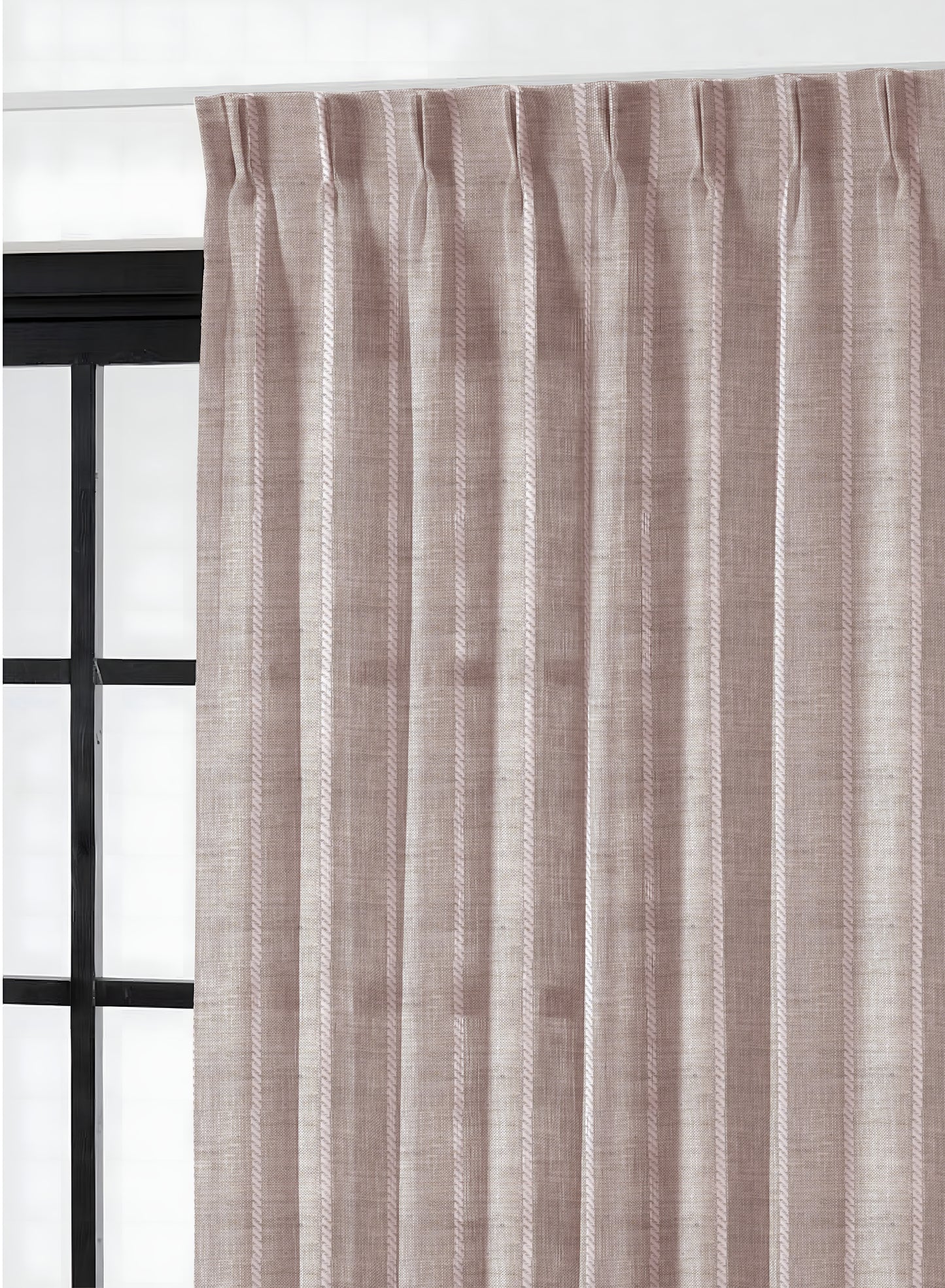 Evok Striped Sheer Curtains | Brown | Set of 2