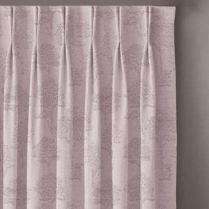 Bern Jacquard Blackout Curtains | Scenic Tree Pattern & Total Light Block | Deep Blush | Set of 2 | Fully Customizable