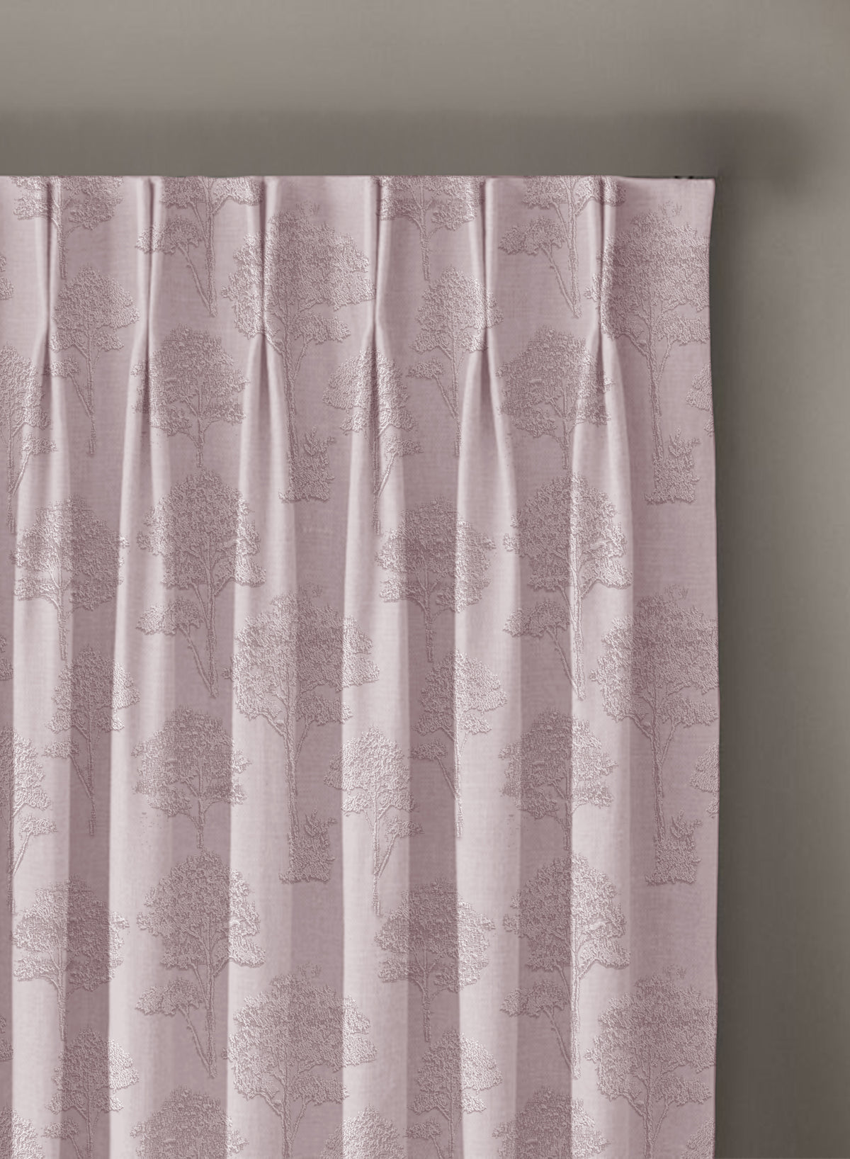 Bern Jacquard Blackout Curtains | Scenic Tree Pattern & Total Light Block | Deep Blush | Set of 2 | Fully Customizable