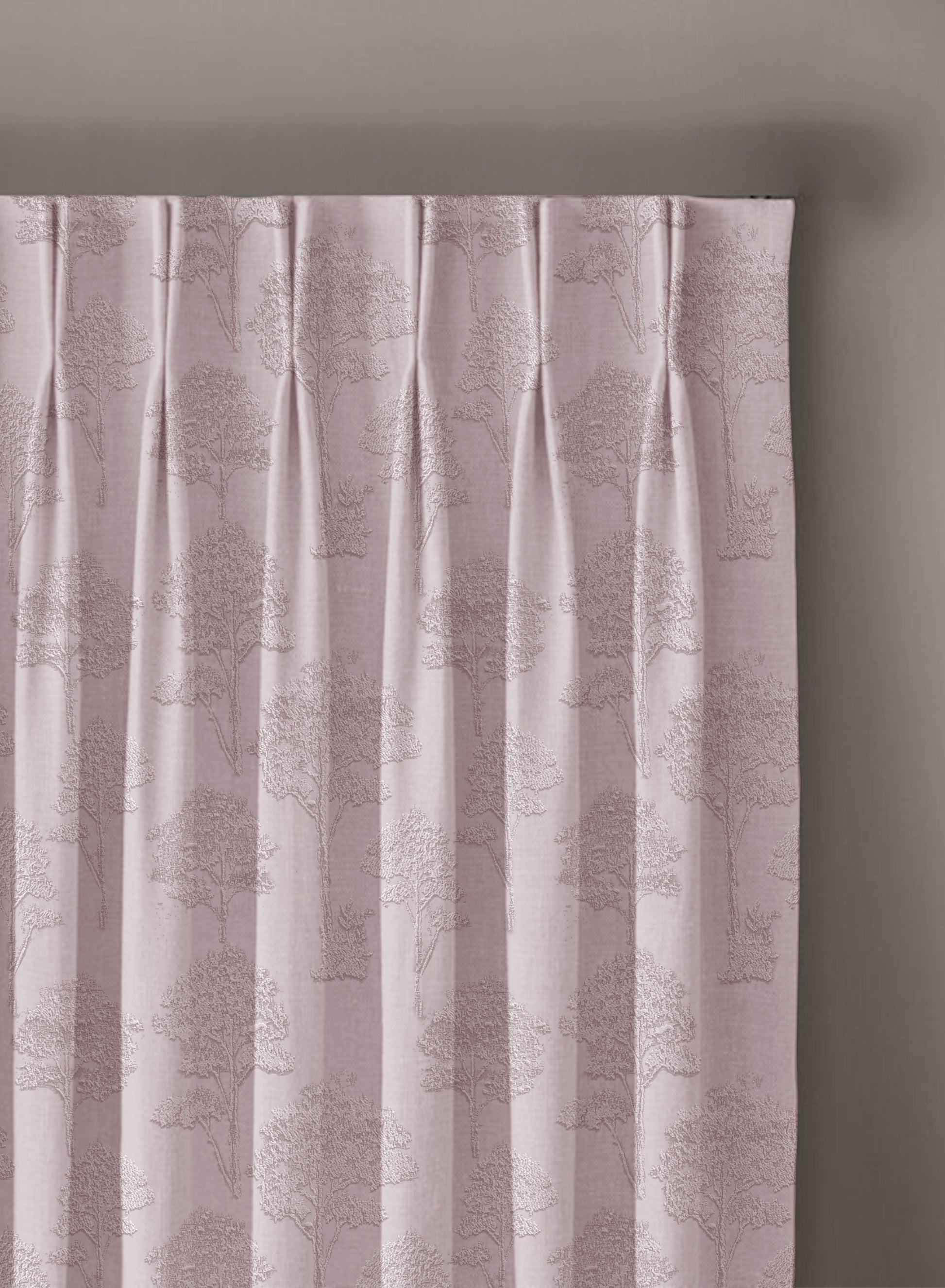 Bern Jacquard Blackout Curtains | Scenic Tree Pattern & Total Light Block | Deep Blush | Set of 2 | Fully Customizable