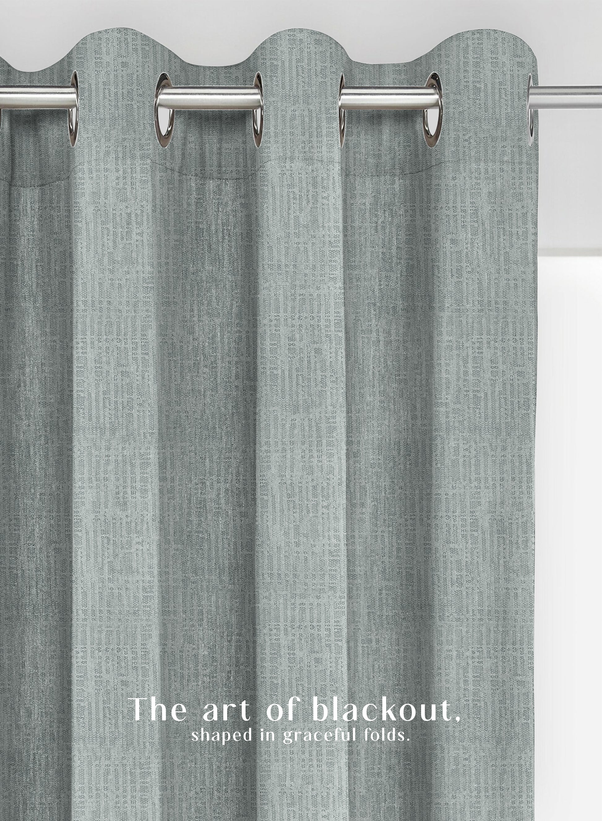 Elora Textured Blackout Curtains | Minimal Design & Total Light Block | Sea Green | Set of 2 | Fully Customizable