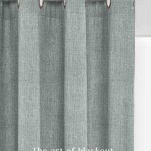Elora Textured Blackout Curtains | Minimal Design & Total Light Block | Sea Green | Set of 2 | Fully Customizable