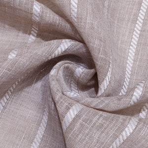 Evok Striped Sheer Curtains | Subtle Stripes & Soft Light Filter | Brown | Set of 2 | Fully Customizable