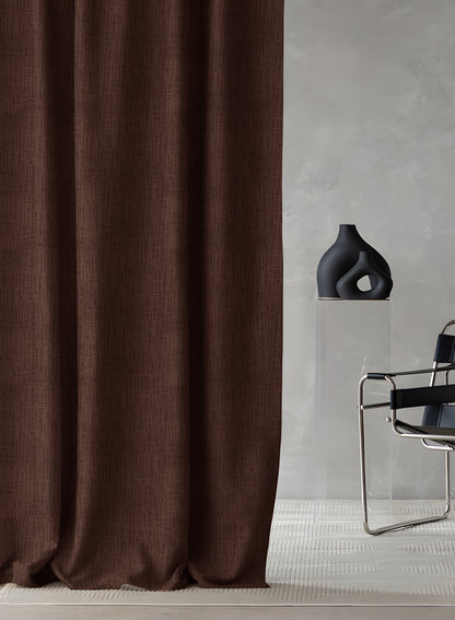 Elora Textured Blackout Curtains | Deep Brown | Set of 2