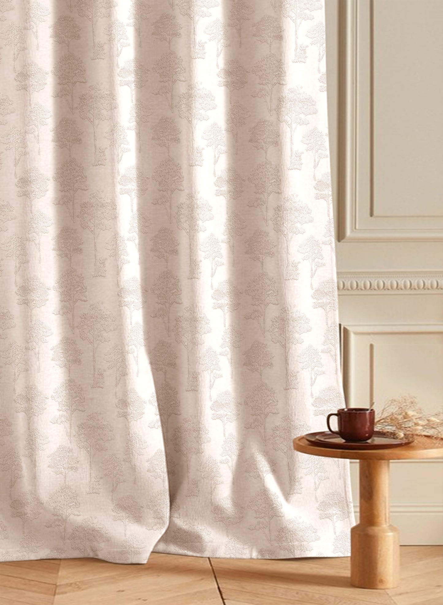 Bern Jacquard Room Darkening Curtains | Pastel Yellow | Set of 2 (Pattern 1)