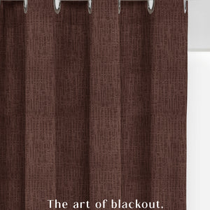 Elora Textured Blackout Curtains | Minimal Design & Total Light Block | Deep Brown | Set of 2 | Fully Customizable