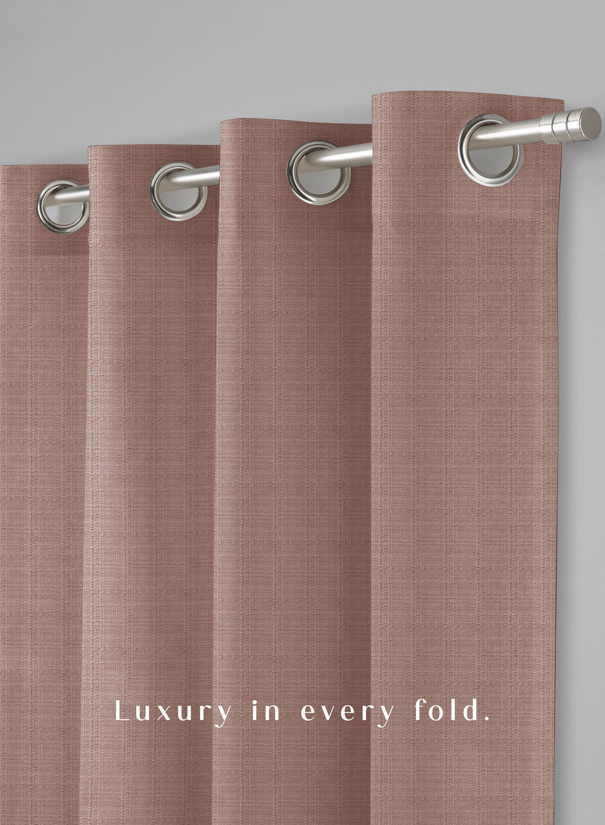 Cocoon Minimal Texture Room Darkening Curtains | Modern Aesthetic | Pale Brown | Set of 2 | Fully Customizable