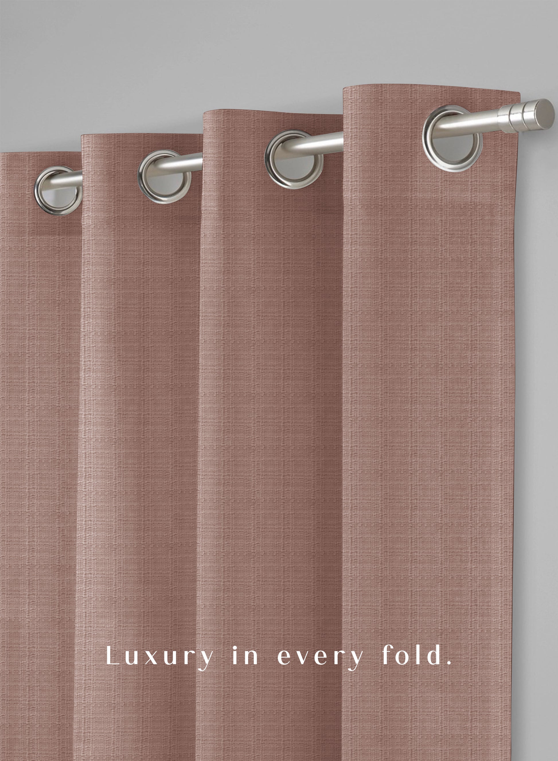 Cocoon Minimal Texture Room Darkening Curtains | Modern Aesthetic | Pale Brown | Set of 2 | Fully Customizable