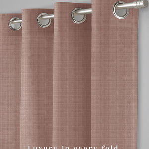 Cocoon Minimal Texture Room Darkening Curtains | Modern Aesthetic | Pale Brown | Set of 2 | Fully Customizable