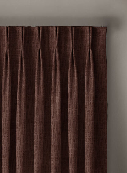 Elora Textured Blackout Curtains | Deep Brown | Set of 2