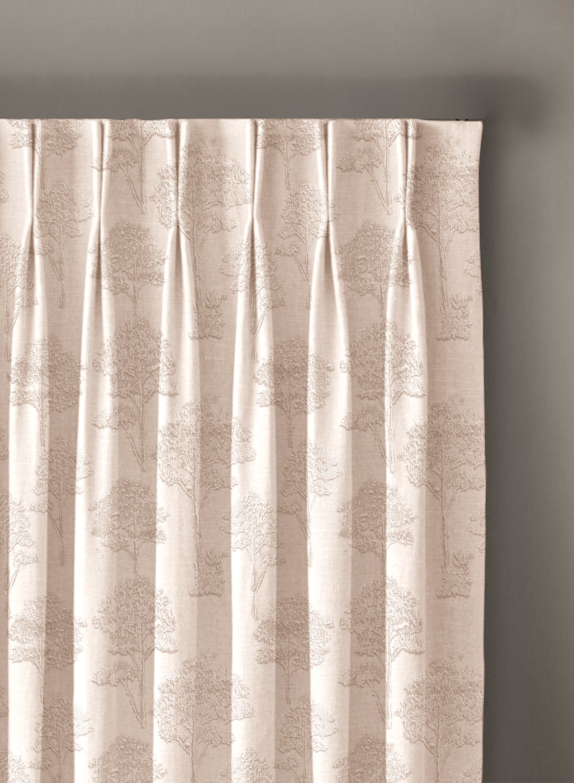 Bern Jacquard Room Darkening Curtains | Scenic Tree Pattern | Pastel Yellow | Set of 2 | Fully Customizable