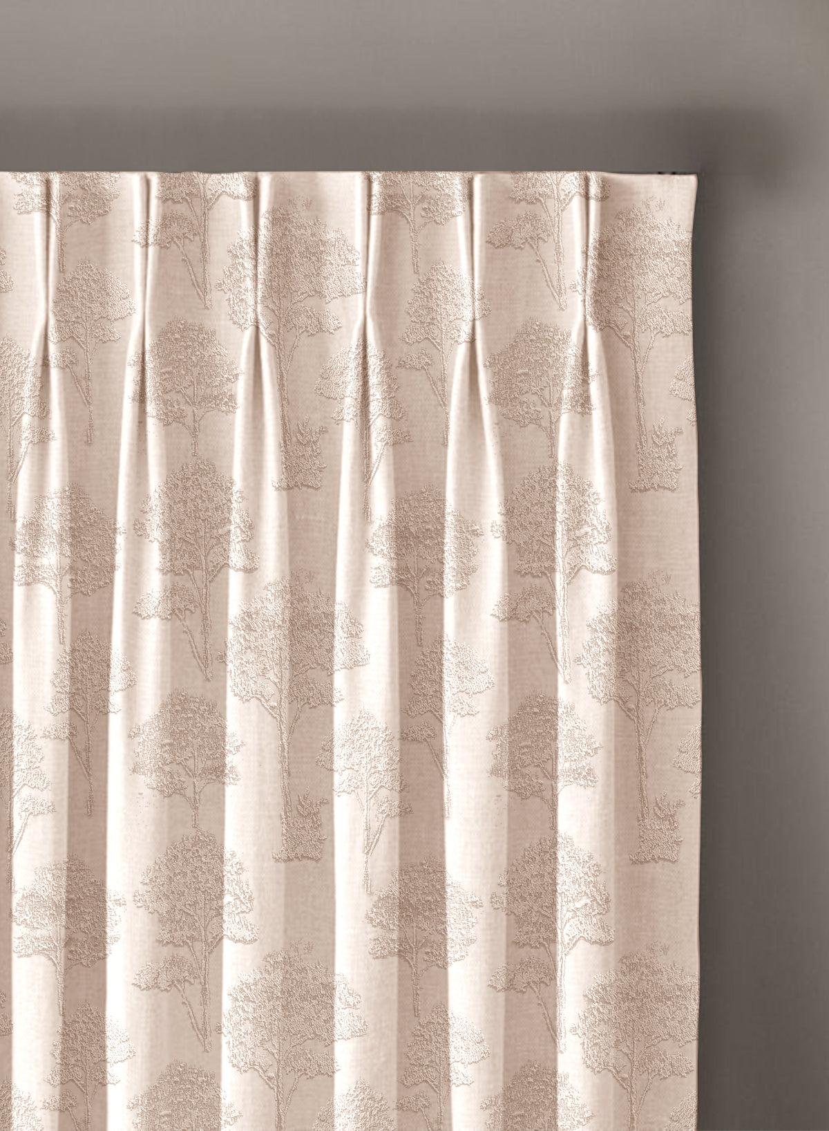 Bern Jacquard Blackout Curtains | Scenic Tree Pattern & Total Light Block | Pastel Yellow | Set of 2 | Fully Customizable