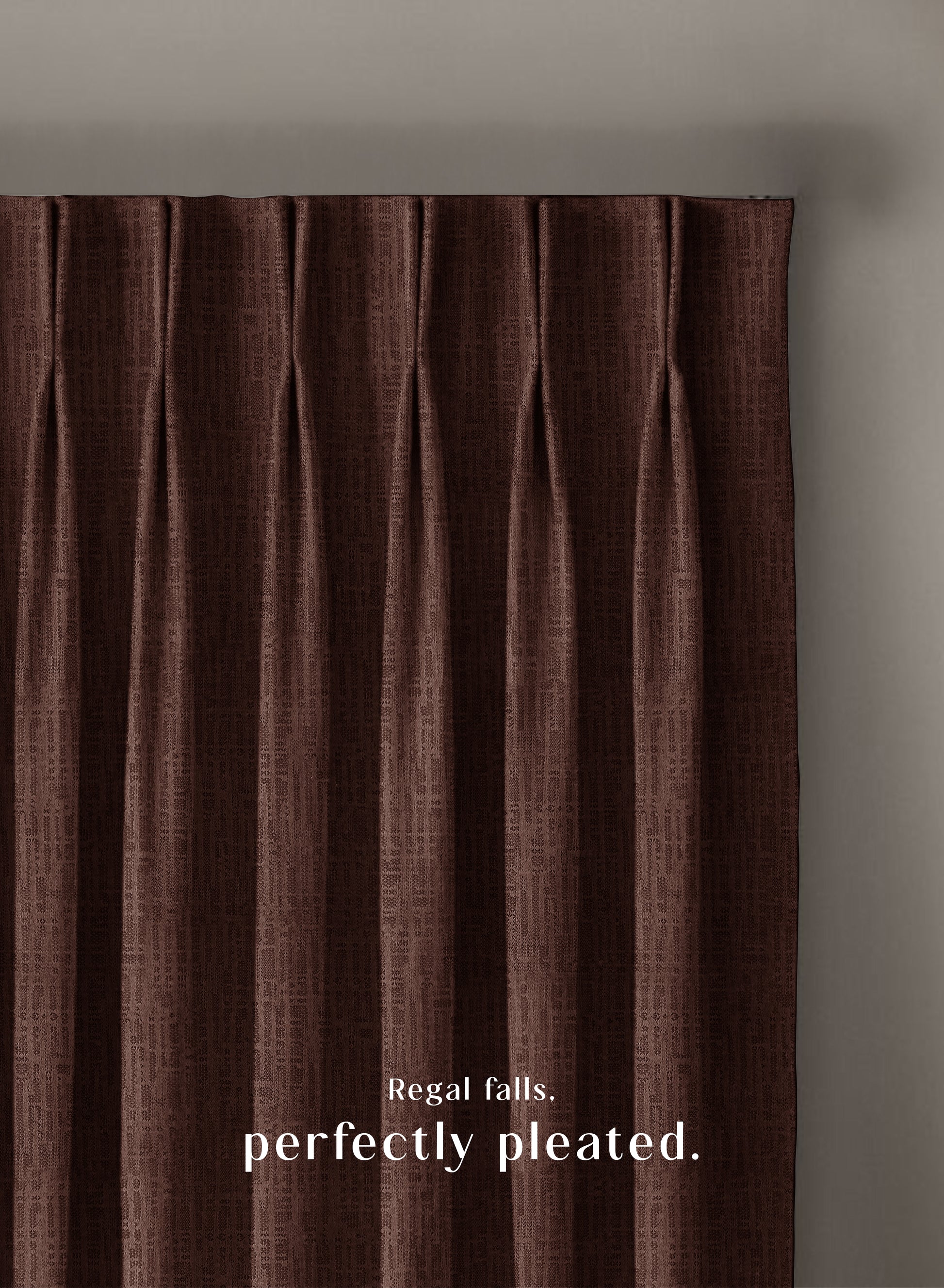 Elora Textured Blackout Curtains | Minimal Design & Total Light Block | Deep Brown | Set of 2 | Fully Customizable