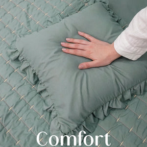 Home Crayons CloudTouch™ 5-Piece AC Comforter Set | 33% Oversized | Includes 2 Pillow & 2 Cushion Covers | Sage Green