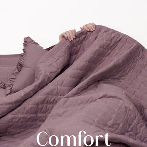 Home Crayons CloudTouch™ 5-Piece AC Comforter Set | 33% Oversized | Includes 2 Pillow & 2 Cushion Covers | Mulberry