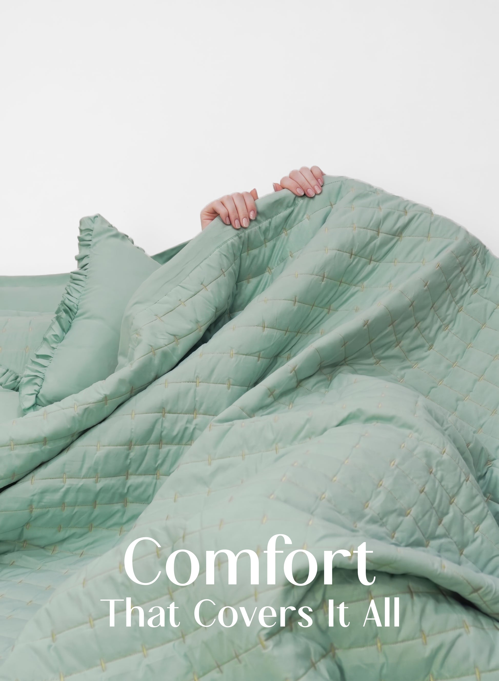 Home Crayons CloudTouch™ 8-Piece AC Bedding Set | Complete Bedroom Upgrade in One Set | Matcha Milk