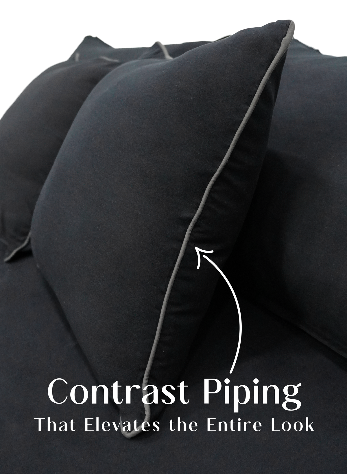 LuxeFit™ Fitted Bedsheet Set | Ebony Black