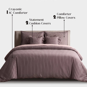 Crayonic™ 5-Piece AC Comforter Set | Signature Designer Comforter Set | Merlot