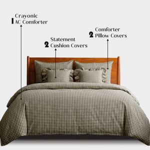 Crayonic™ 5-Piece AC Comforter Set | Signature Designer Comforter Set | Olivewood
