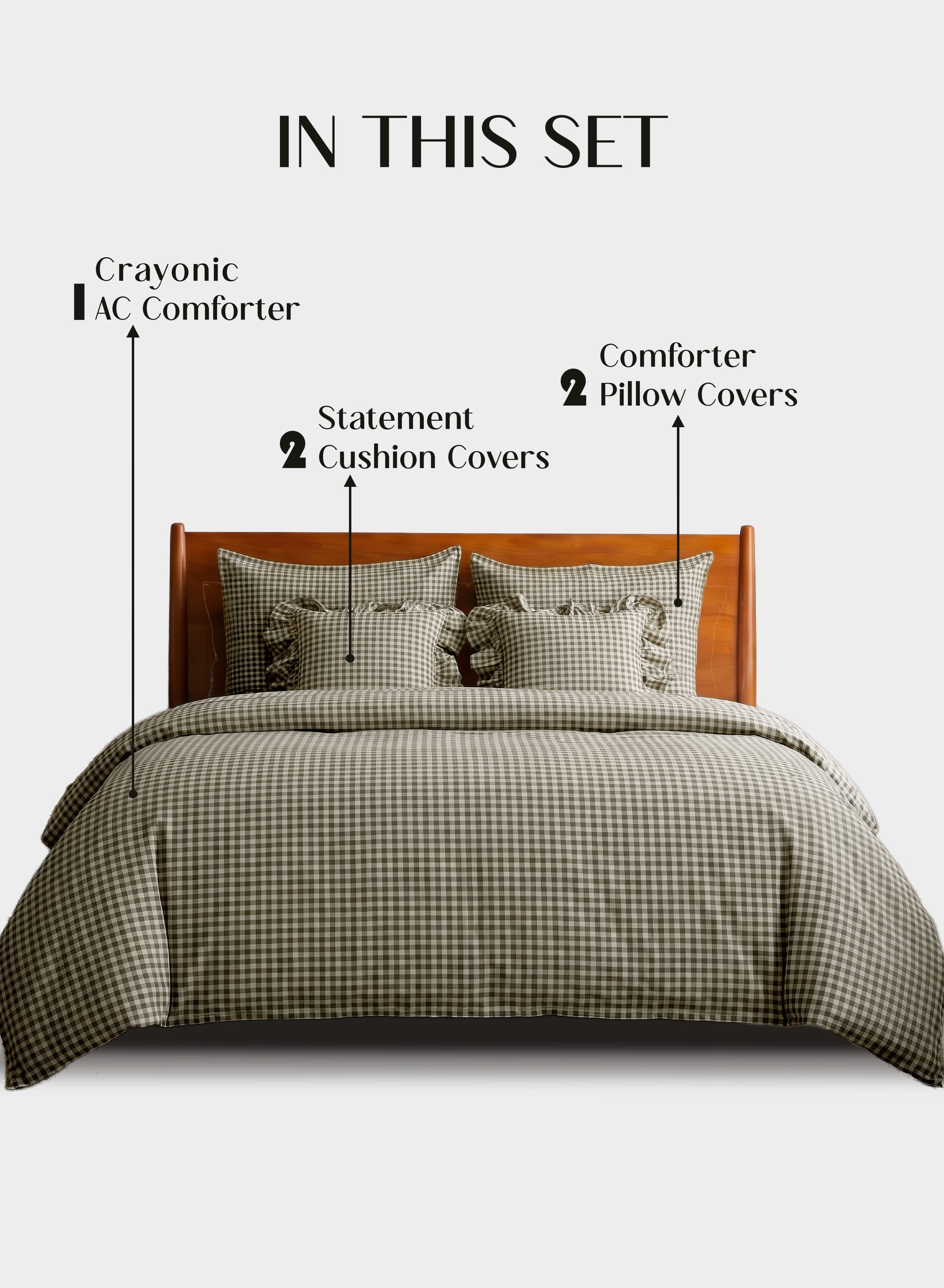 Crayonic™ 5-Piece AC Comforter Set | Signature Designer Comforter Set | Olivewood