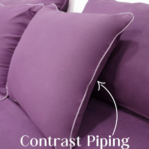 Home Crayons LuxeFit™ Fitted Bedsheet Set | Perfect Fit for Queen & King Mattresses | Matte Plum